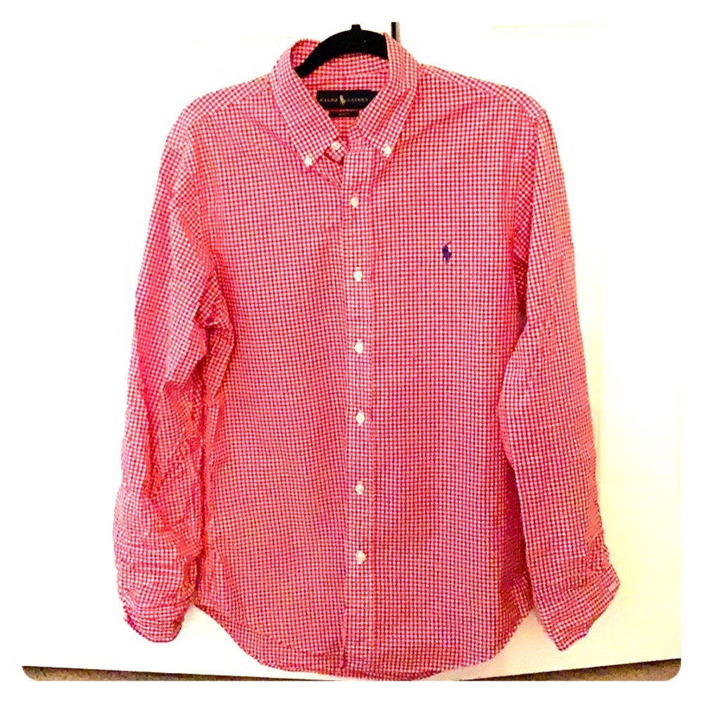 Men's Ralph Lauren Red Gingham Button Down Shirt
